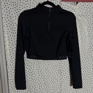 Savage X Fenty Black Zip-Up Crop Top
